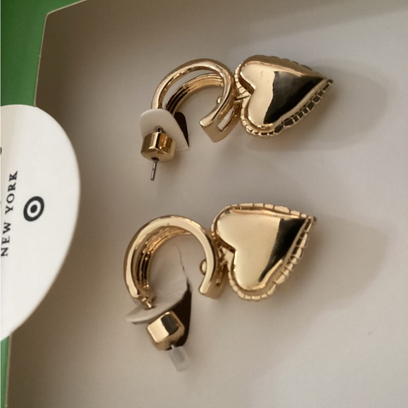 Kate Spade Gold Heart Drop Earrings - Picture 2 of 3